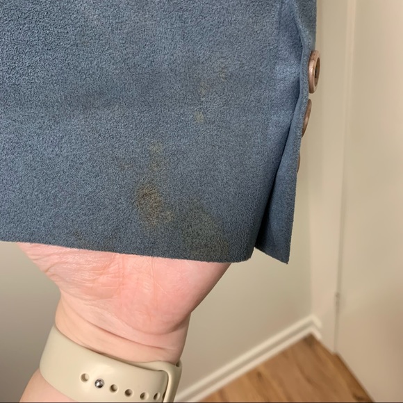 Vintage Halston Halo-Suede‎ Blue Suede Blazer - Picture 12 of 13